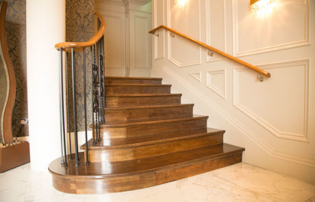 bespoke curved wooden stairs