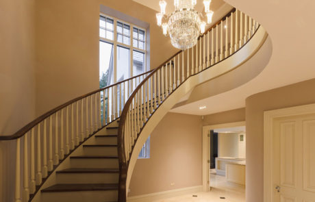 bespoke curved wooden stairs